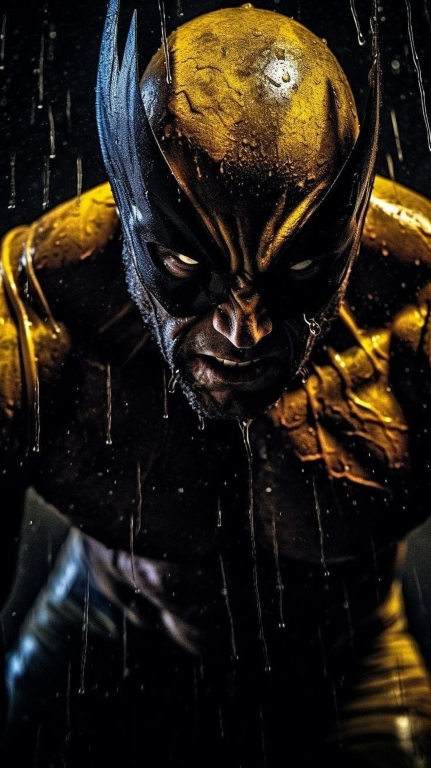 Wolverine Yellow Costume Rain 387 Print Poster