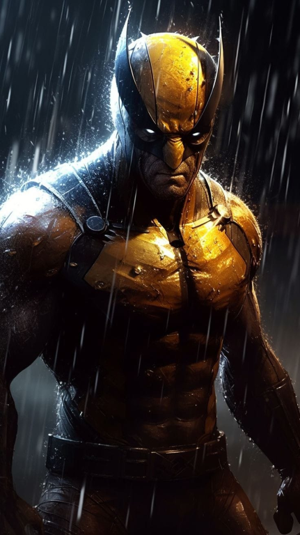 Wolverine Yellow Suit Rain 381 Print Poster