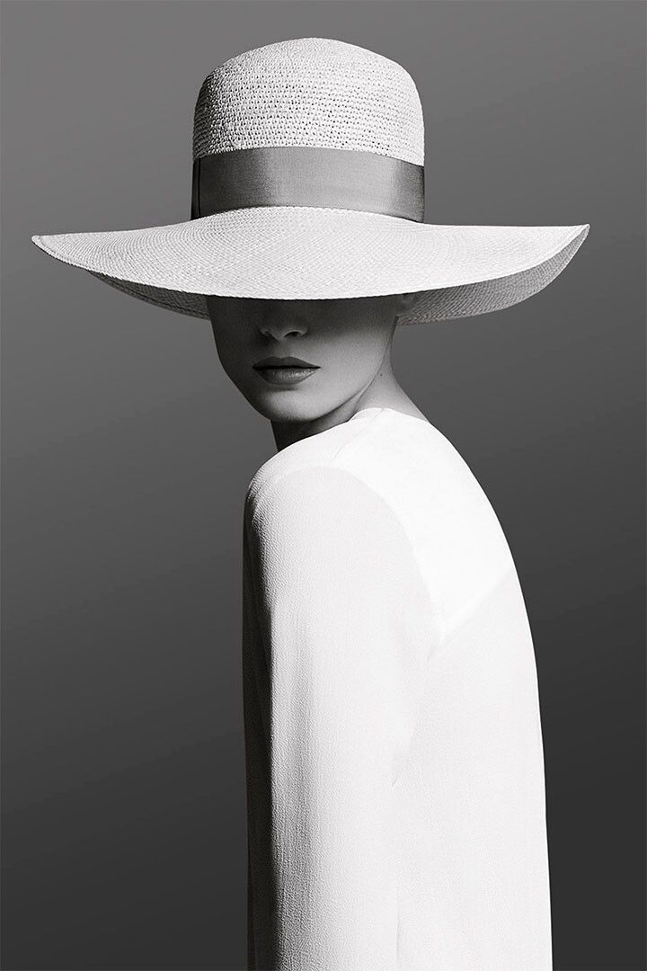Woman In A White Hat Fashion Mystery Print Wall Art Home Decor Poster