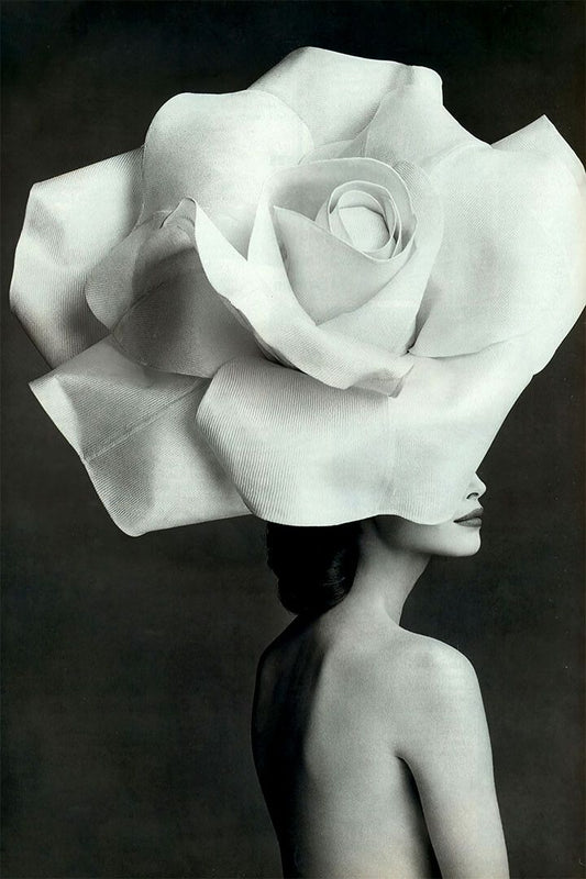 Woman In White Hat Fashion Vintage Print Wall Art Home Decor Poster