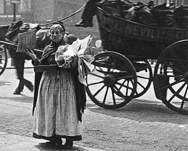 Woman Selling Newspapers On High Street East London 1860 Picture Magnet
