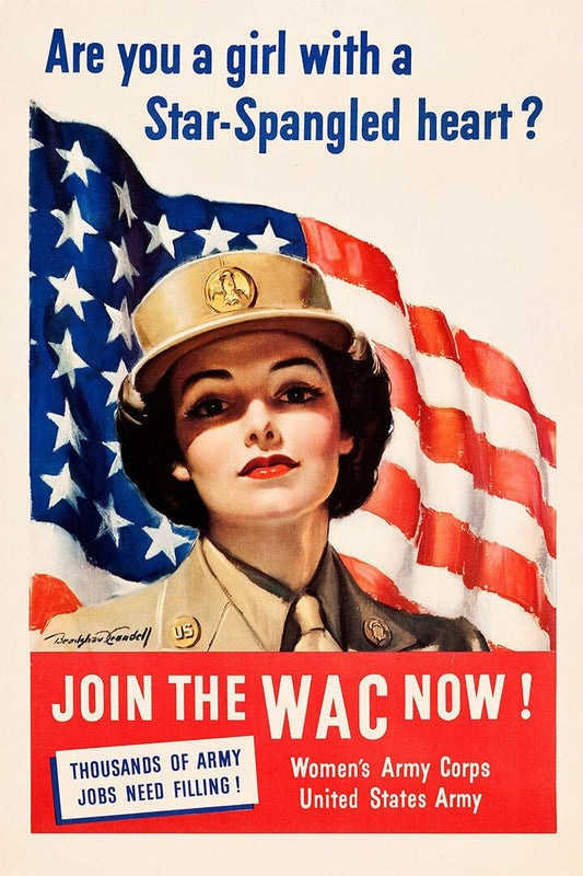 Women Army Corp Ww2 Usa Navy Vintage Style Wall Art Home Decor Poster