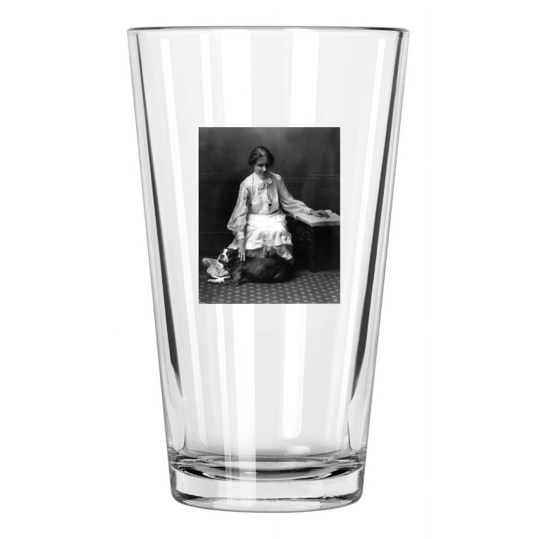 Womens Activist Deafblind Helen Keller Inspirational Pint Beer Drinking Glass