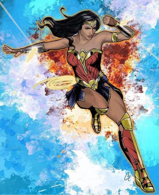 Wonder Woman Action Illustration (3) Print Poster