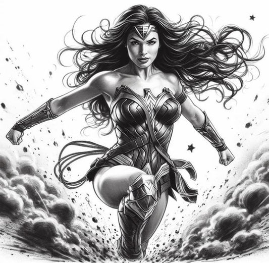 Wonder Woman Action Illustration (4) Print Poster