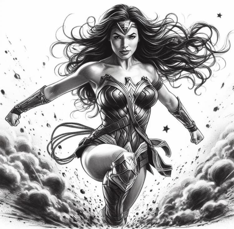 Wonder Woman Action Illustration (4) Jigsaw Puzzle