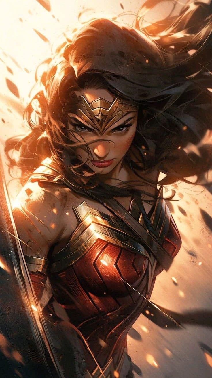 Wonder Woman Action Portrait (2) Print Poster