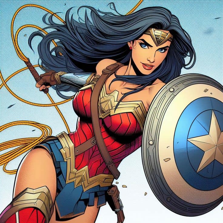 Wonder Woman Action Portrait (7) Print Poster