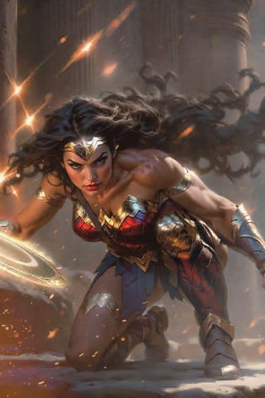 Wonder Woman Action Scene (3) Print Poster