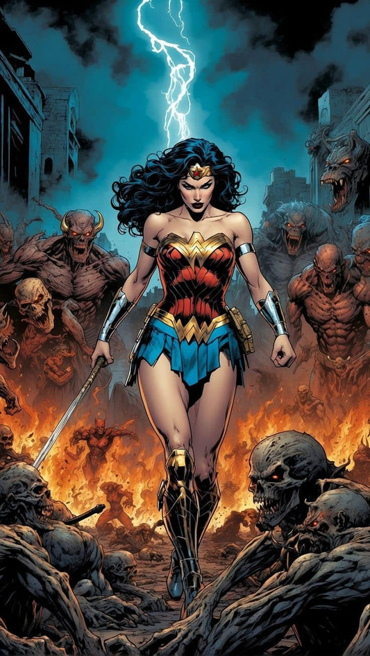 Wonder Woman Battle Scene (2) Print Poster