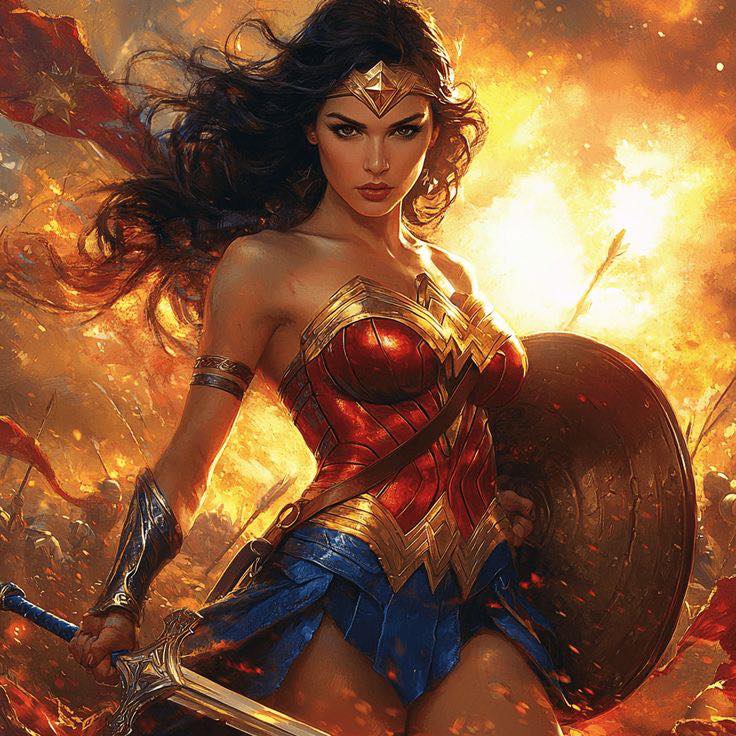 Wonder Woman Battle Scene (5) Print Poster