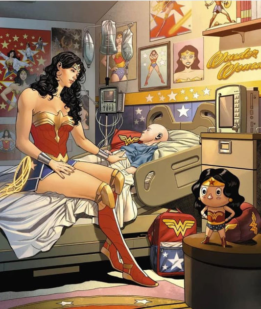 Wonder Woman Bedside Visit Childrens Hospital Print Poster