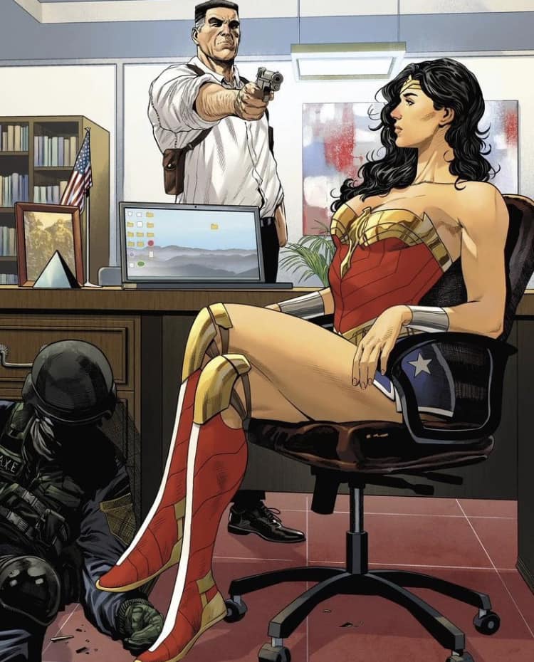 Wonder Woman Confrontation Office Scene Print Poster