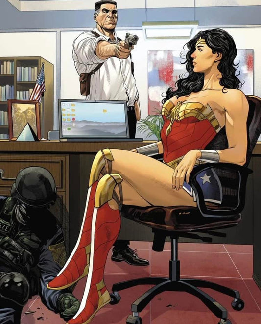 Wonder Woman Confrontation Office Scene Print Poster