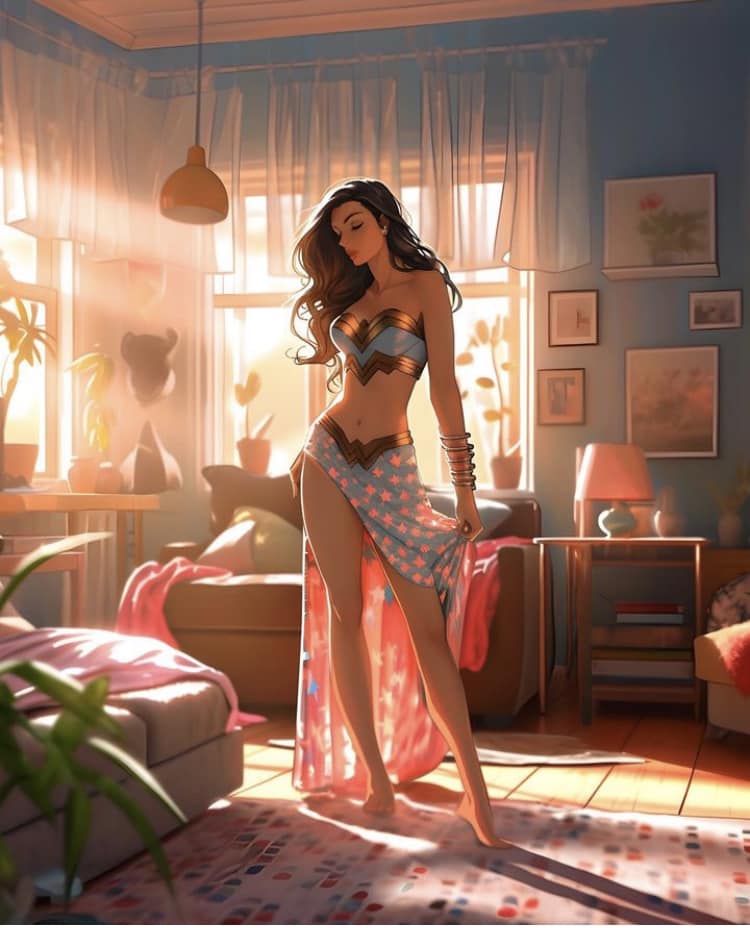 Wonder Woman In Apartment Jigsaw Puzzle