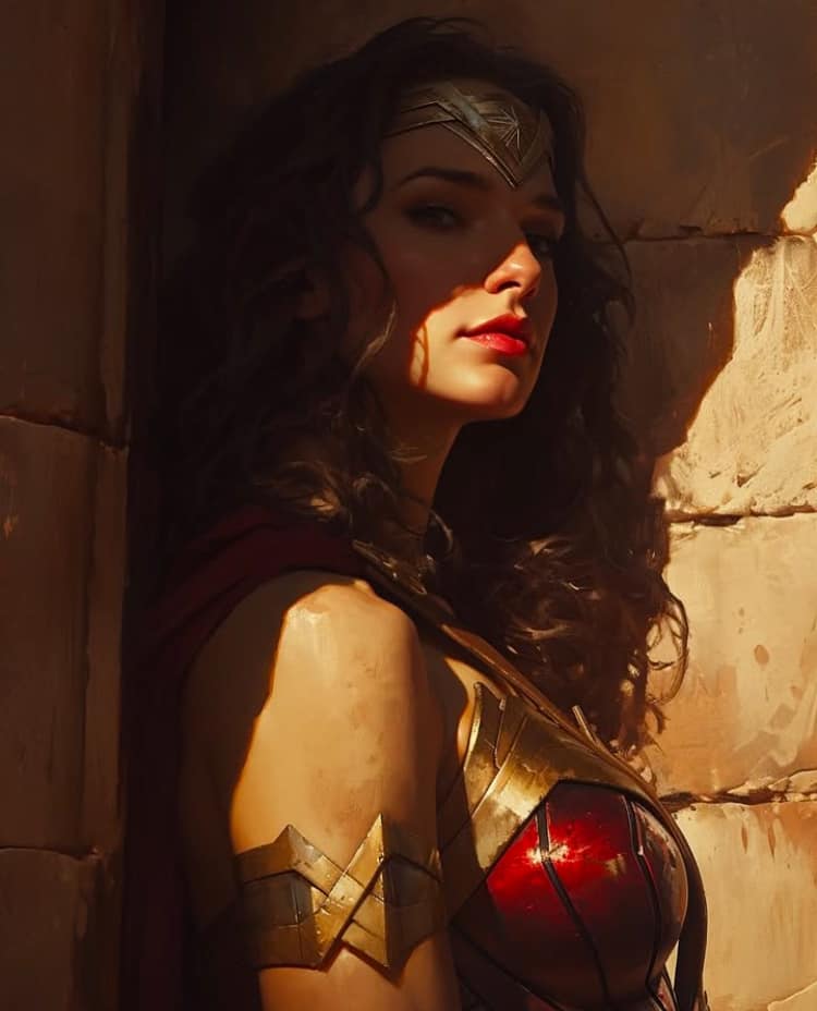 Wonder Woman Portait Heroic Lighting Print Poster