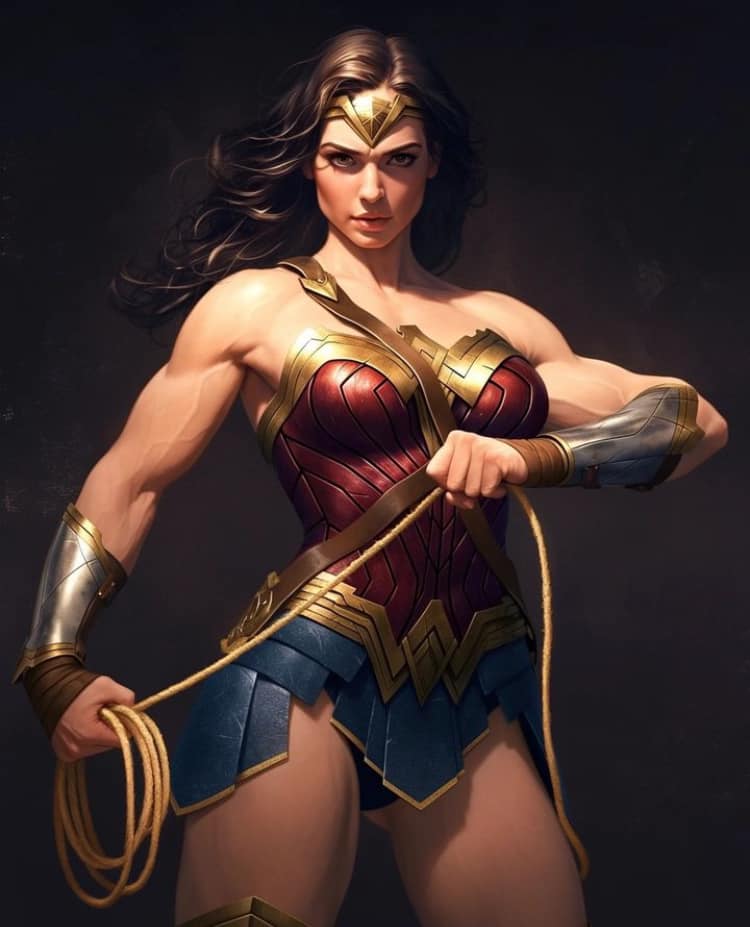 Wonder Woman Portrait Action (2) Print Poster