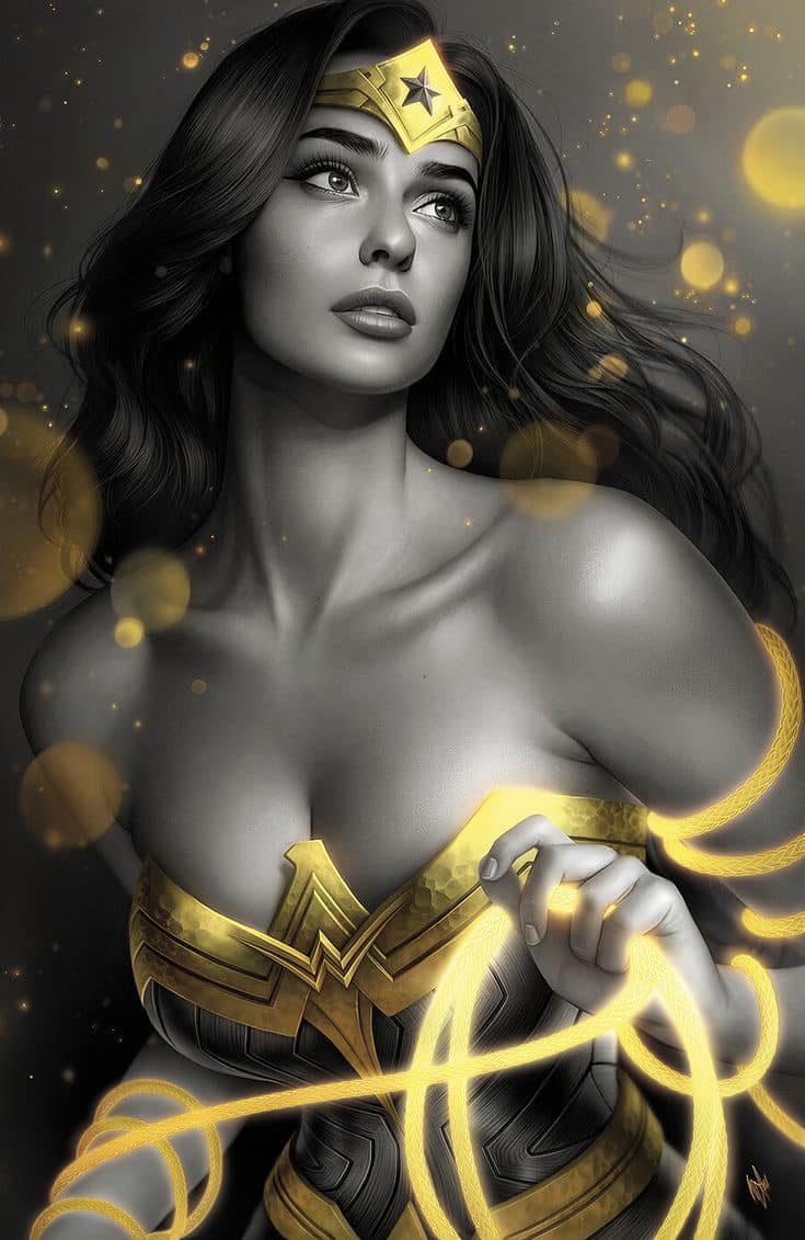 Wonder Woman Portrait Gold Effects Jigsaw Puzzle