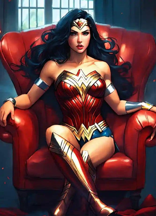 Wonder Woman Portrait Throne Print Poster