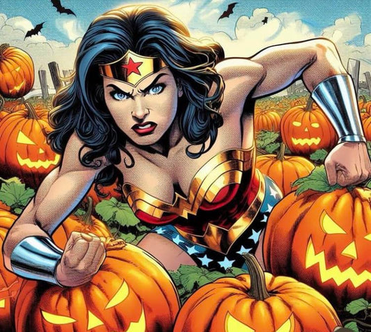 Wonder Woman Pumpkin Patch Print Poster