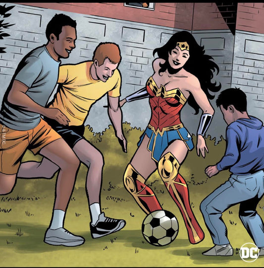 Wonder Woman Soccer Game Print Poster