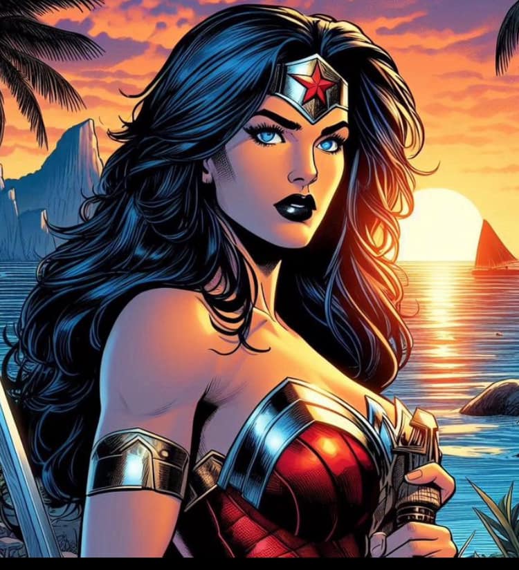Wonder Woman Sunset Portrait Jigsaw Puzzle