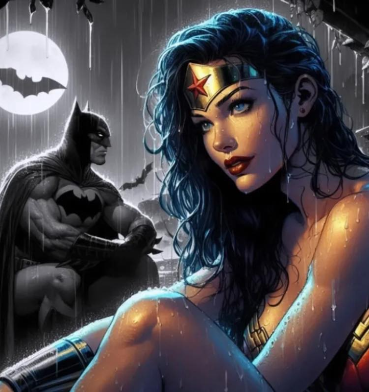 Wonder Woman Batman Rain 573 Jigsaw Puzzle
