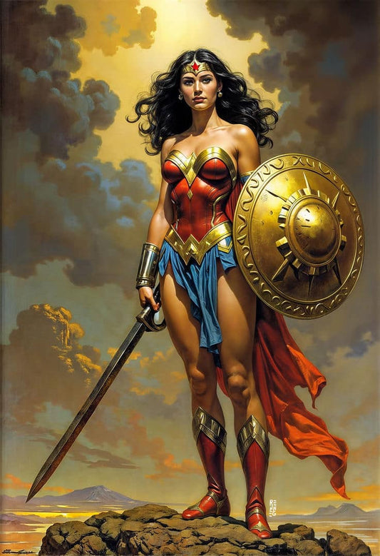 Wonderwoman Heroic Portrait Print Poster