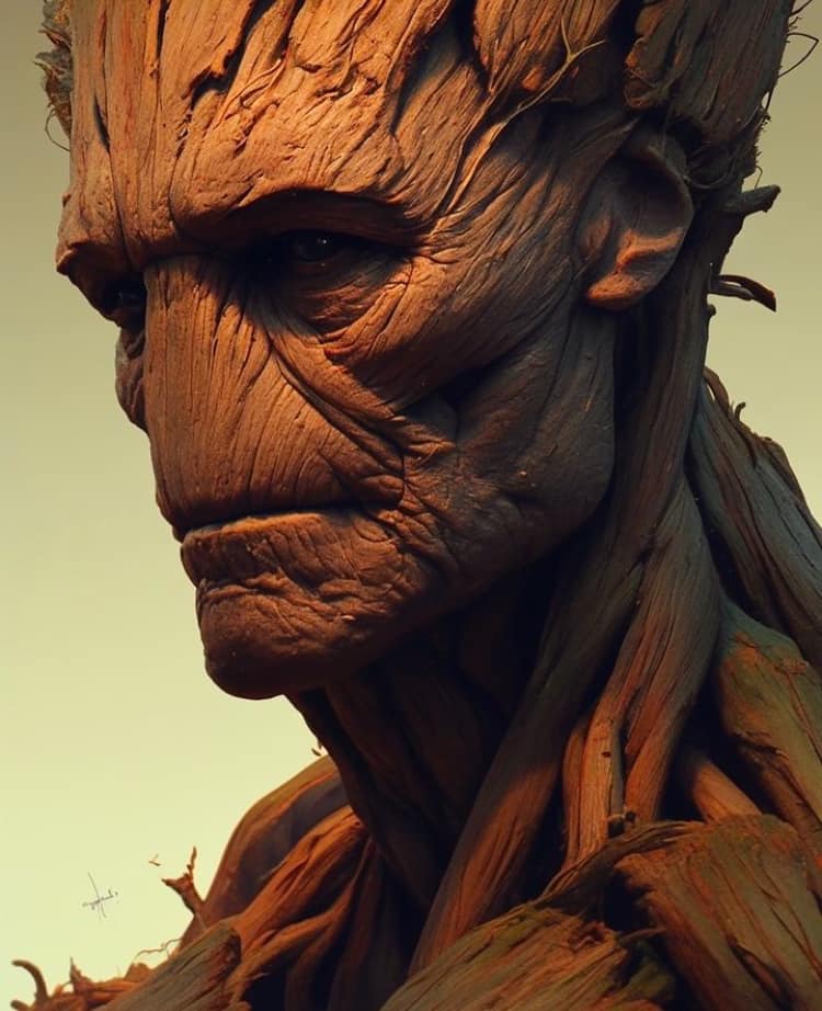 Wooden Character Portrait Keychain