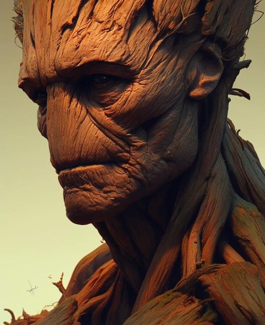 Wooden Character Portrait Magnet