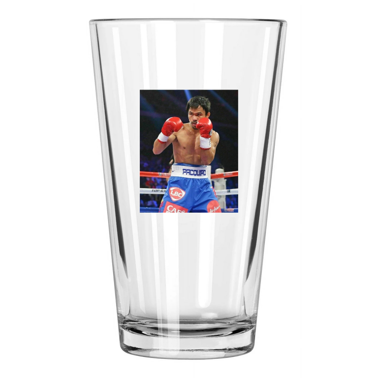 World Champion Boxer Manny Pacman Pacquiao Photo Belt Pint Beer Drinking Glass