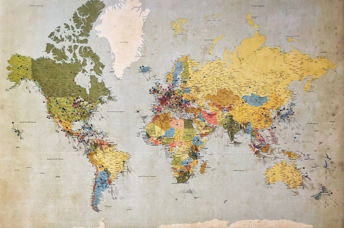 World Map Photo Picture Poster Print Earth Atlas Vintage Globe Antique
