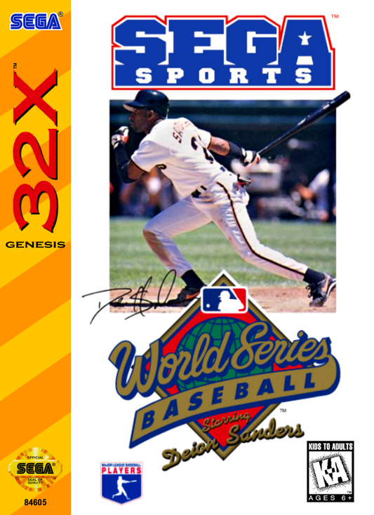 World Series Baseball Starring Deion Sanders Sega 32X Print Poster