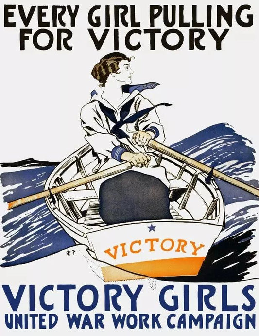 World War 1 Victory Girls Patriotic National Pride Campaign Picture Photo