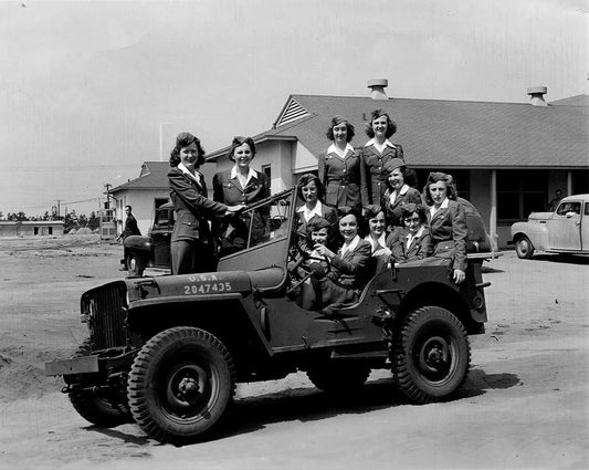 World War 2 Us Army Wacs Posing In Jeep Historic Ww2 Picture Photo