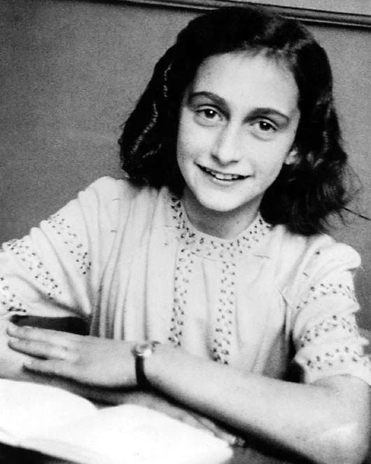 World War Ii Victim Anne Frank Glossy Keychain Famous Portrait Keychain