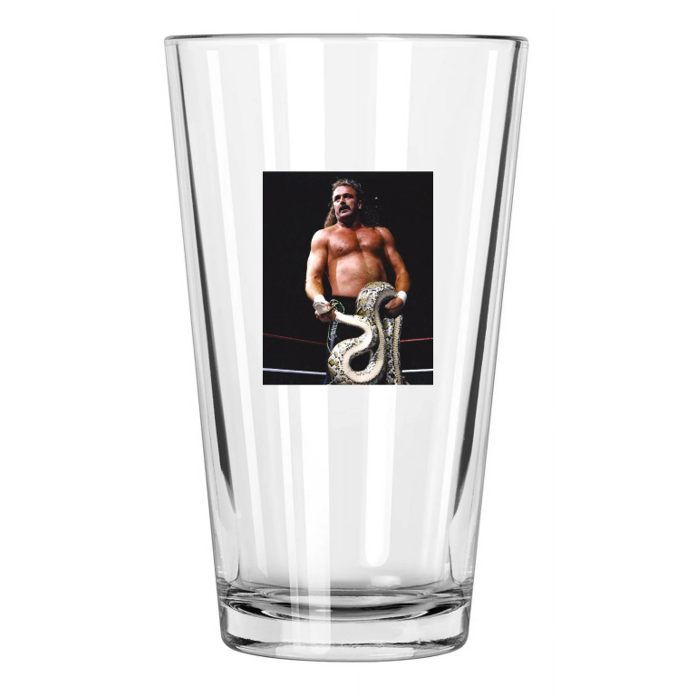 Wrestler Jake The Snake Roberts Photo Wrestling Wwf Pint Beer Drinking Glass