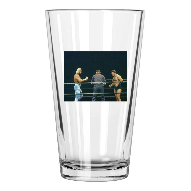 Wrestlers Bruno Sammartino Vs Billy Graham Photo Wwwf Pint Beer Drinking Glass