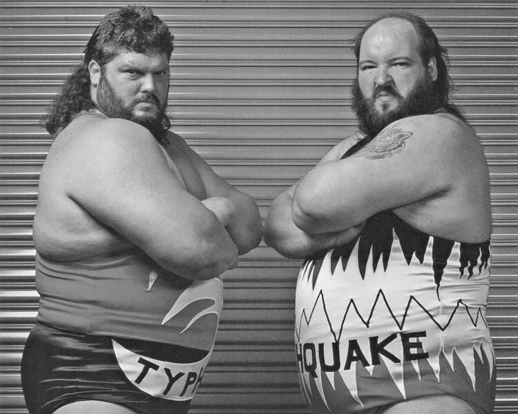Wrestlers Earthquake And Typhoon Glossy Photo Wwf Natural Disasters Print