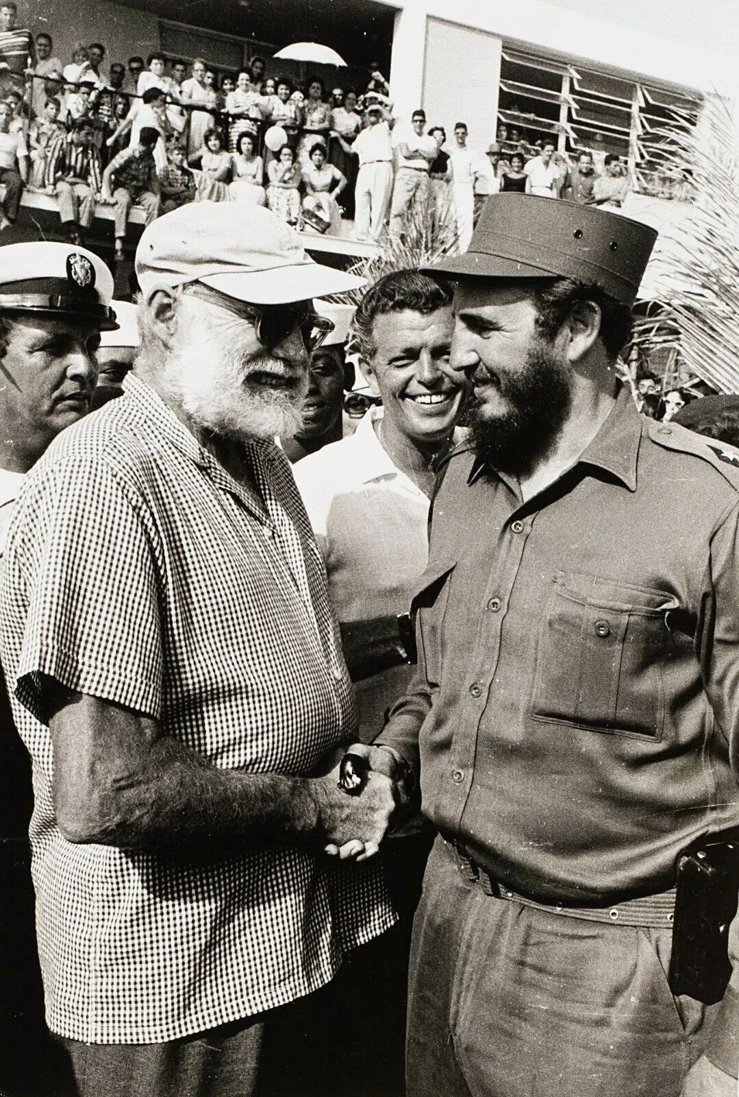 Writer Ernest Hemingway & Cuban President Fidel Castro In Havana 8 X 10 Photo