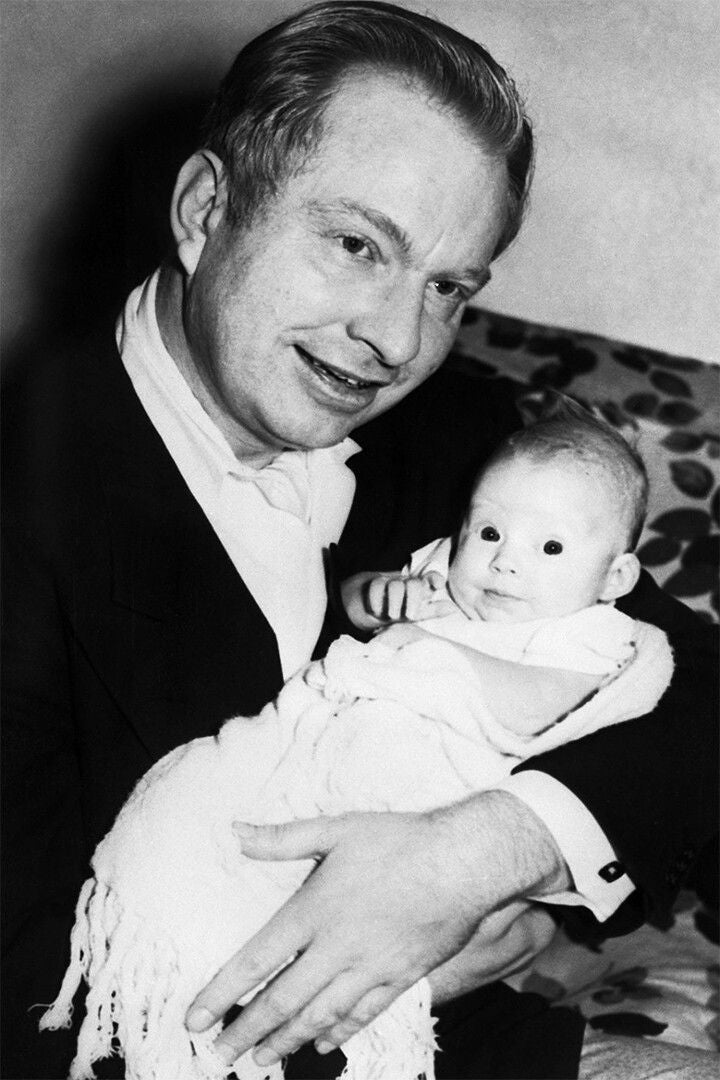 Writer L Ron Hubbard Holding His Infant Daughter Print Keychain