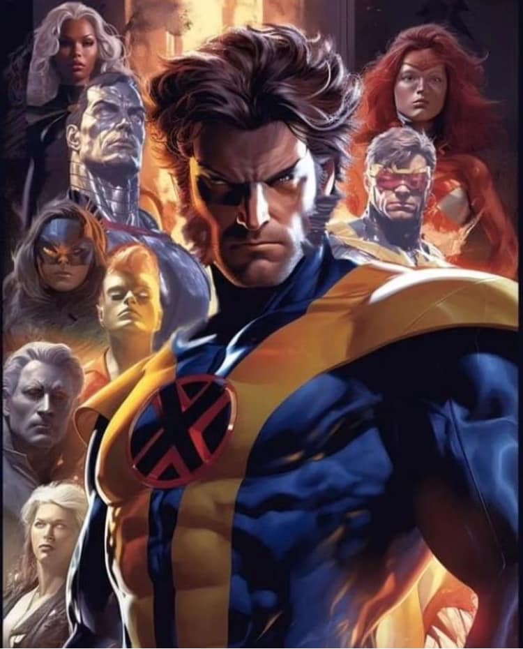 X Men Character Collage Keychain
