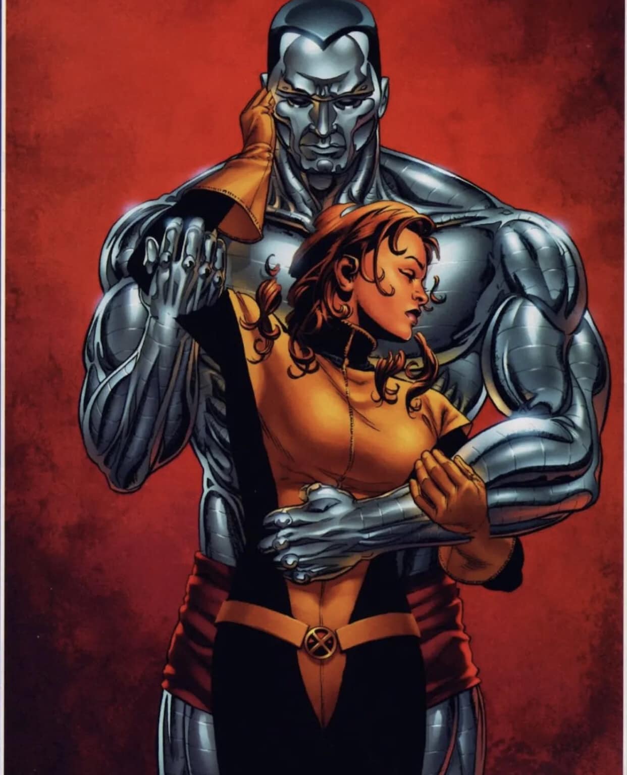 X Men Colossus And Rogue Embrace Keychain