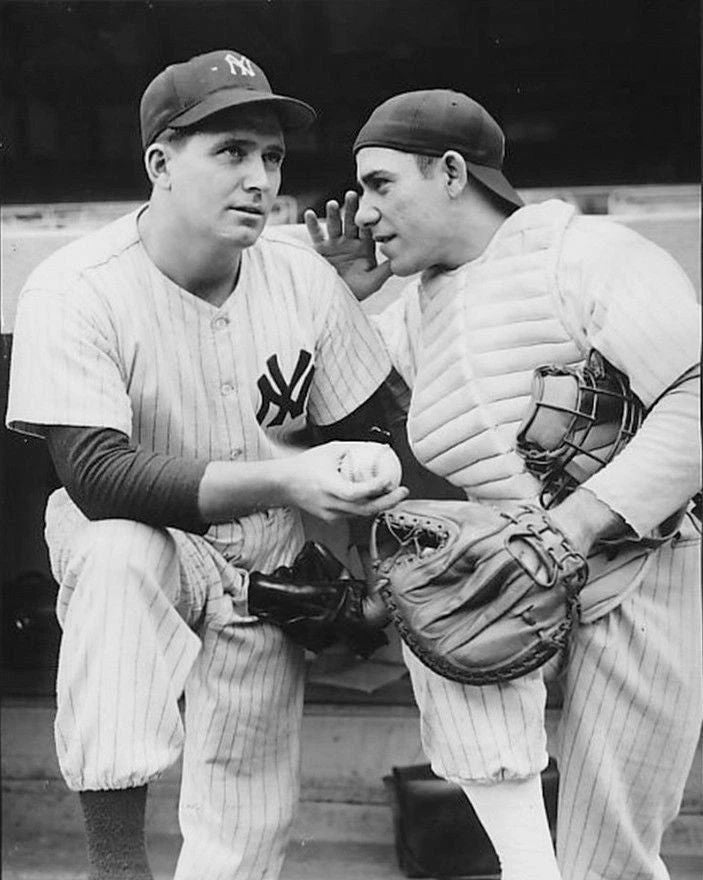 Yogi Berra & Frank Shea Photo New York Yankees Ny Baseball Picture Mlb