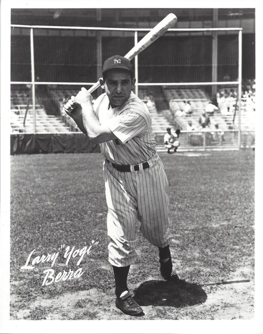 Yogi Berra Photo New York Yankees Ny Baseball Mlb Picture With Bat Bw