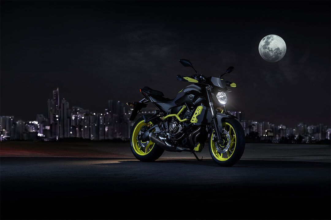 Yamaha Mt 07 Black Motorcycle Night Sports Jigsaw Puzzle