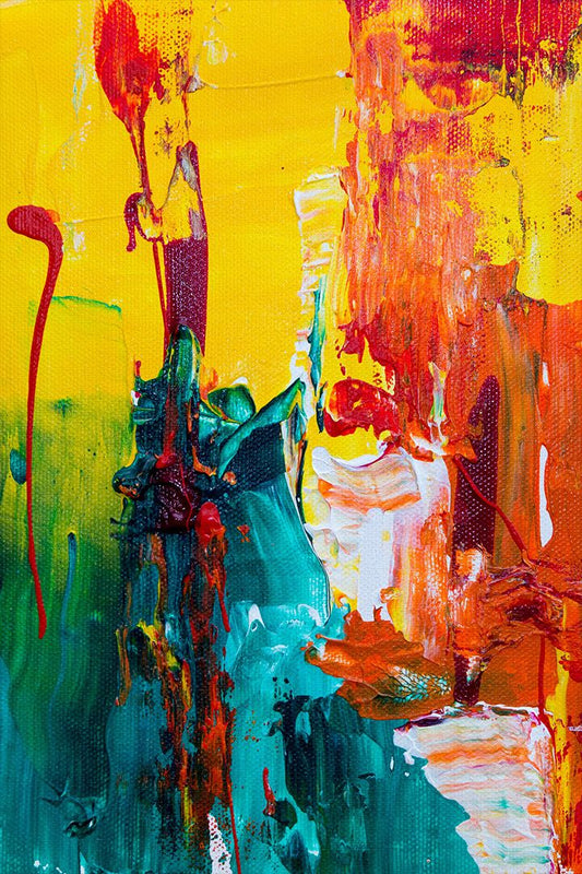 Yellow Red And Blue Abstract Painting Art Wall Decor Poster