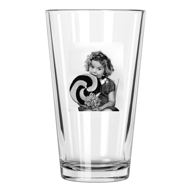Young Actress Shirley Temple Photo Movie Film 2 Pint Beer Drinking Glass