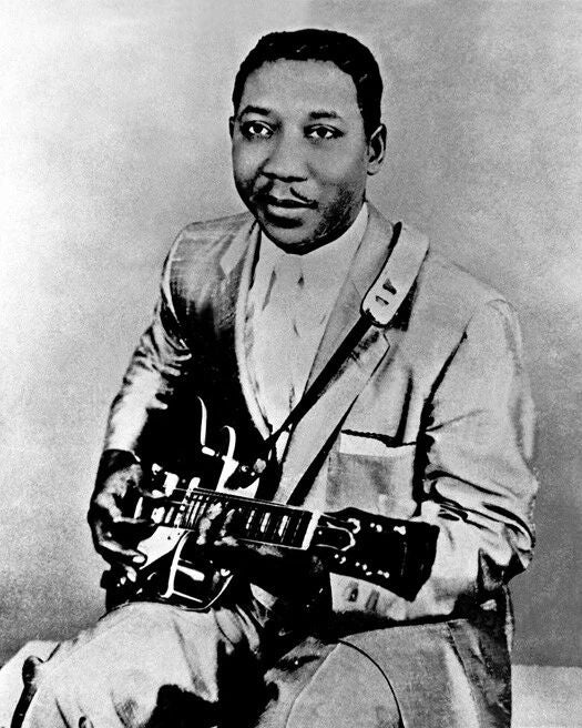 Young Blues Singer Muddy Waters Glossy Photo Guitar Musical Poster Print