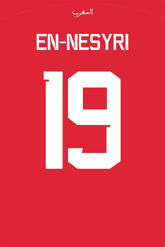 Youssef En Nesyri #19 Morocco World Soccer Championship Wall Poster